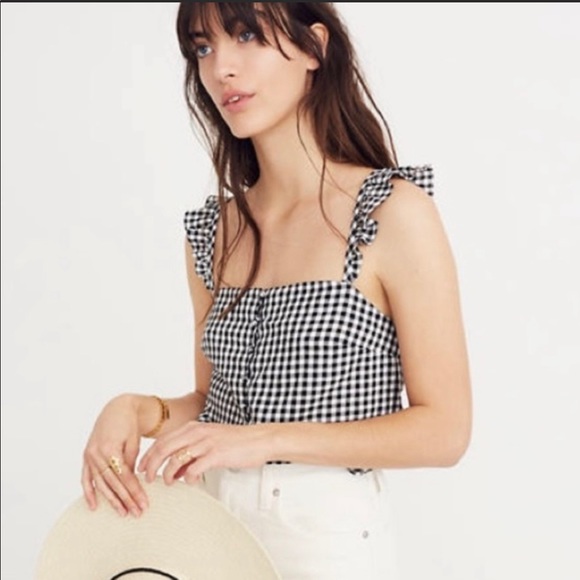 Madewell Gingham Tank Size 2 - Picture 5 of 8